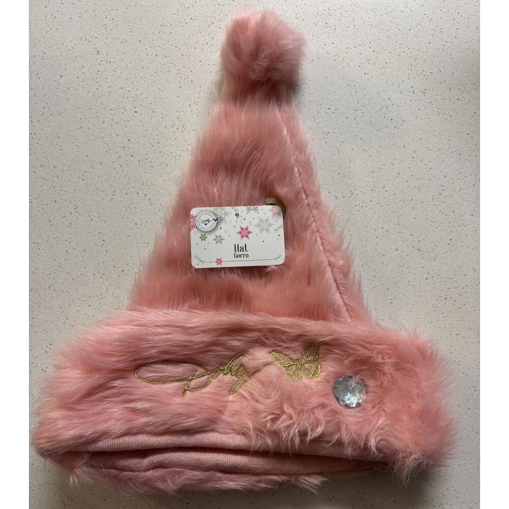 Dolly Parton Pink Furry Santa Hat  16in by Ruz Christmas